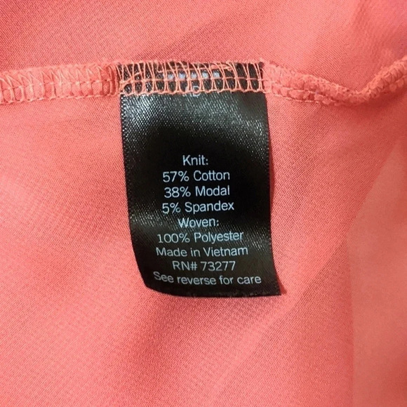 Simply Vera Vera Wang Three Quarter Sleeve Peplum Tee, Color Wild Ginger Size S - Picture 12 of 13